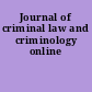 Journal of criminal law and criminology online