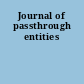 Journal of passthrough entities