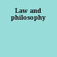 Law and philosophy
