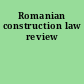 Romanian construction law review