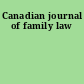 Canadian journal of family law