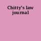 Chitty's law journal