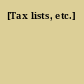 [Tax lists, etc.]