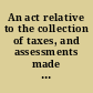 An act relative to the collection of taxes, and assessments made by county commissioners