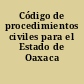 Código de procedimientos civiles para el Estado de Oaxaca