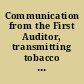 Communication from the First Auditor, transmitting tobacco warehouse statement in response to Senate resolution December 21, 1861.