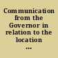 Communication from the Governor in relation to the location of lands granted by the Congress to the state of Ohio