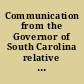 Communication from the Governor of South Carolina relative to debt of Confederate states January 28, 1863.