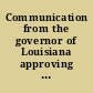 Communication from the governor of Louisiana approving the tariff of 1828