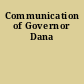 Communication of Governor Dana