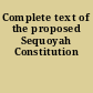 Complete text of the proposed Sequoyah Constitution