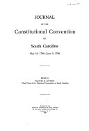 Journal of the Constitutional Convention of South Carolina, May 10, 1790-June 3, 1790