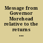 Message from Governor Morehead relative to the returns of the election for President and Vice President of the U.S.