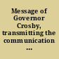 Message of Governor Crosby, transmitting the communication of Land Agent to the legislature, March 30, 1853