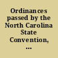 Ordinances passed by the North Carolina State Convention, at the sessions of 1865-'66