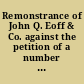 Remonstrance of John Q. Eoff & Co. against the petition of a number of the citizens of the city of Wheeling, in relation to brokers and brokers' license