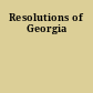 Resolutions of Georgia