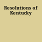 Resolutions of Kentucky