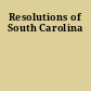 Resolutions of South Carolina