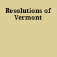 Resolutions of Vermont