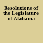 Resolutions of the Legislature of Alabama