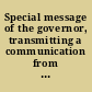Special message of the governor, transmitting a communication from Messrs. Morehead and Smith, commissioners from Kentucky