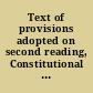 Text of provisions adopted on second reading, Constitutional Convention, state of Illinois, May 5, 1922