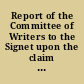 Report of the Committee of Writers to the Signet upon the claim of exemption from service on juries