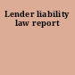Lender liability law report
