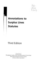 Annotations to surplus lines statutes /
