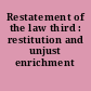 Restatement of the law third : restitution and unjust enrichment /