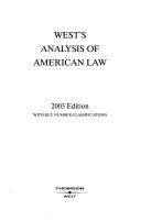 West's analysis of American law.