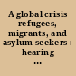 A global crisis refugees, migrants, and asylum seekers : hearing before the Committee on Foreign Affairs, House of Representatives, One Hundred Sixteenth Congress, first session, Subcommittee on Africa, Global Health, Global Human Rights, and International Organizations, February 26, 2019.