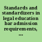 Standards and standardizers in legal education bar admission requirements, the Council on Legal Education and the Association of American Law Schools, statistics and list of law schools.