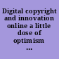 Digital copyright and innovation online a little dose of optimism : a public lecture by Fred von Lohmann of the Electronic Frontier Foundation.