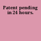 Patent pending in 24 hours.