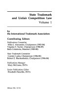 State trademark and unfair competition law /