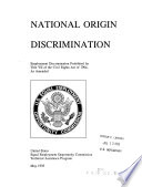 National origin discrimination : employment discrimination prohibited by Title VII of the Civil Rights Act of 1964, as amended /