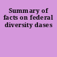 Summary of facts on federal diversity dases