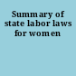 Summary of state labor laws for women