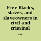 Free Blacks, slaves, and slaveowners in civil and criminal courts the pamphlet literature /