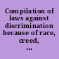 Compilation of laws against discrimination because of race, creed, color or national origin a reference manual /