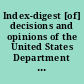 Index-digest [of] decisions and opinions of the United States Department of the Interior