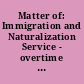 Matter of: Immigration and Naturalization Service - overtime compensation for regular part-time employees