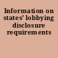 Information on states' lobbying disclosure requirements