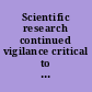 Scientific research continued vigilance critical to protecting human subjects : report to the ranking minority member, Committee on Governmental Affairs, U.S. Senate /
