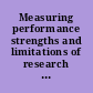 Measuring performance strengths and limitations of research indicators : report to congressional requesters /