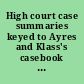High court case summaries keyed to Ayres and Klass's casebook on contracts, 8th edition.