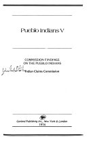 Pueblo Indians V Commission findings on the Pueblo Indians /