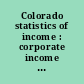 Colorado statistics of income : corporate income tax returns filed in fiscal year 1986/87 /